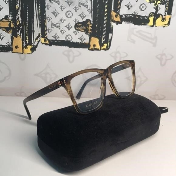 New Authentic Gucci GG0452O 004 Eyeglasses Brown Havana Oversized Square Frames - Picture 4 of 12